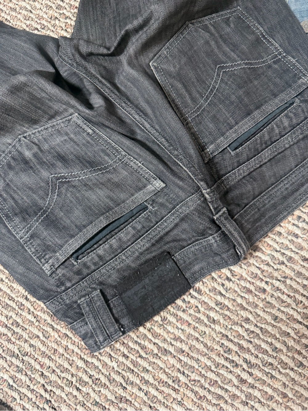 Men's Washed Charcoal Straight Jeans - Casual Everyday Style - Picture 2 of 5